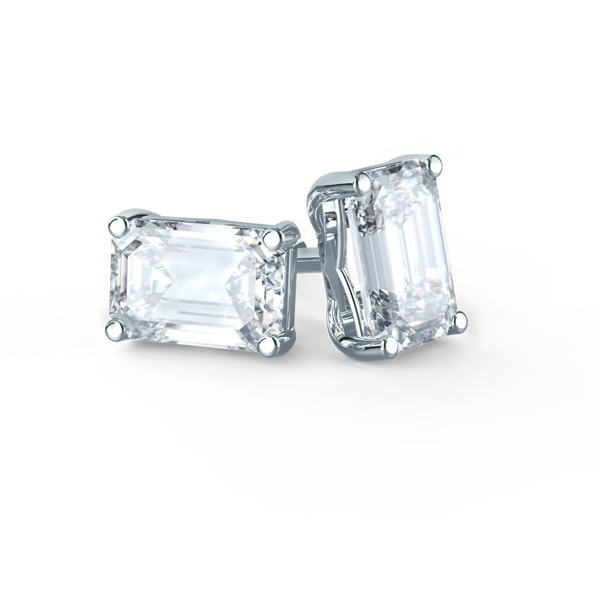 Aviana Emerald Moissanite 950 Platinum Emerald Stud Earrings – Lily ...