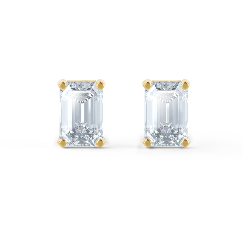 AVIANA - Emerald Moissanite 18k Yellow Gold Emerald Stud Earrings Earrings Lily Arkwright