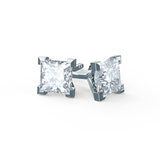 TRINITY - Princess Moissanite 950 Platinum Stud Earrings Earrings Lily Arkwright