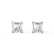 TRINITY - Princess Moissanite 18k Rose Gold Stud Earrings Earrings Lily Arkwright