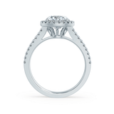 AMELIA - Round Lab Diamond 18k White Gold Halo Ring Engagement Ring Lily Arkwright