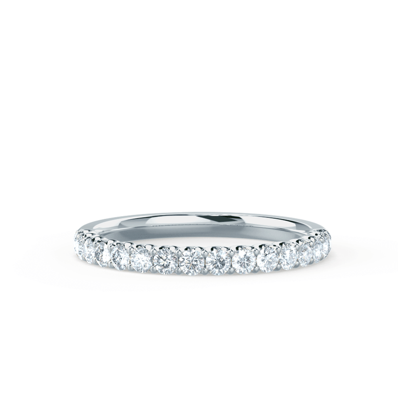 AURELIA - Ex Display Round Moissanite 2.00mm 950 Platinum Pavé Eternity Band Eternity Lily Arkwright