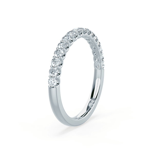 AURELIA - Round Moissanite 950 Platinum Pavé Eternity Band Eternity Lily Arkwright
