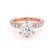 BELLE - Round Lab Diamond 18k Rose Gold Shoulder Set Ring Engagement Ring Lily Arkwright