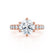 BELLE - Round Natural Diamond 18k Rose Gold Shoulder Set Ring Engagement Ring Lily Arkwright