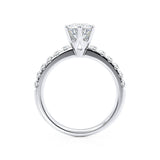 BELLE - Round Lab Diamond Platinum Shoulder Set Ring Engagement Ring Lily Arkwright