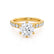 BELLE - Round Lab Diamond 18k Yellow Gold Shoulder Set Ring Engagement Ring Lily Arkwright