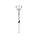 CATALINA - Round Moissanite Platinum Shoulder Set Ring Engagement Ring Lily Arkwright