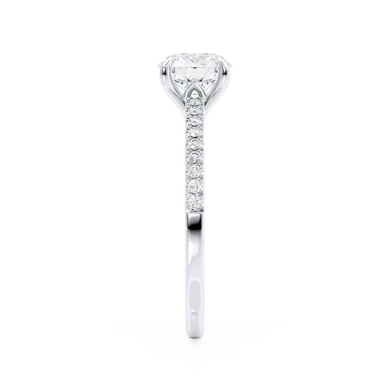 CATALINA - Round Natural Diamond Platinum Shoulder Set Ring Engagement Ring Lily Arkwright