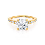 CATALINA - Round Moissanite 18k Yellow Gold Shoulder Set Ring Engagement Ring Lily Arkwright