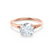 DAHLIA - Round Moissanite 18k Rose Gold Split Shank Solitaire Ring Engagement Ring Lily Arkwright