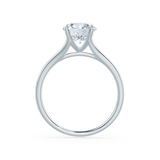 DAHLIA - Round Moissanite 18k White Gold Split Shank Solitaire Ring Engagement Ring Lily Arkwright