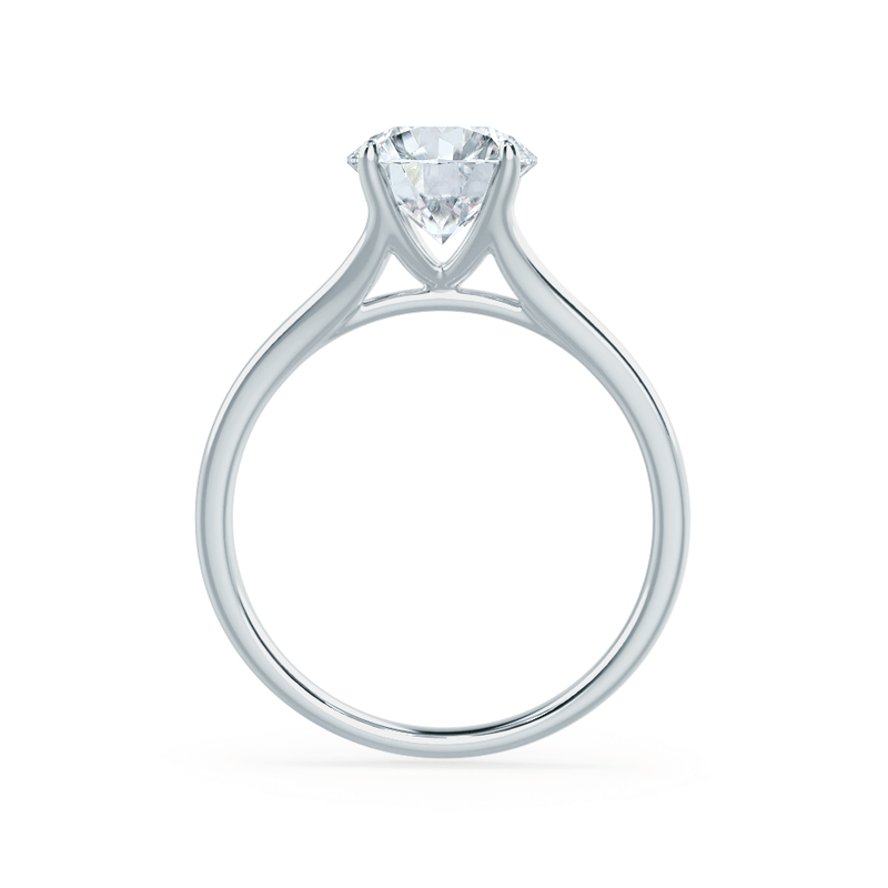 DAHLIA - Round Moissanite 950 Platinum Split Shank Solitaire Ring Engagement Ring Lily Arkwright