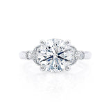 DELILAH - Round Lab Diamond 950 Platinum Shoulder Set Ring Engagement Ring Lily Arkwright