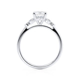 DELILAH - Round Moissanite 950 Platinum Shoulder Set Ring Engagement Ring Lily Arkwright