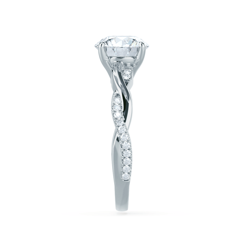 EDEN Ready to Ship 1.5ct 8x6mm Oval Moissanite Diamond Platinum Vine Solitaire Ring