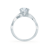 LUNA - Oval Moissanite & Diamond Platinum Vine Solitaire Ring Engagement Ring Lily Arkwright