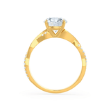 EDEN - Round Natural Diamond 18k Yellow Gold Vine Solitaire Ring Engagement Ring Lily Arkwright