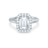 EVALINA - Emerald Moissanite & Diamond 950 Platinum Halo Ring Engagement Ring Lily Arkwright