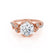 FLEUR - Round Lab Diamond 18k Rose Gold Shoulder Set Ring Engagement Ring Lily Arkwright