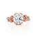 FLEUR - Round Natural Diamond 18k Rose Gold Shoulder Set Ring Engagement Ring Lily Arkwright