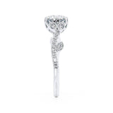 FLEUR - Round Natural Diamond 950 Platinum Shoulder Set Ring Engagement Ring Lily Arkwright