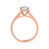 FLORENCE - Emerald Moissanite 18k Rose Gold Solitaire Ring Engagement Ring Lily Arkwright