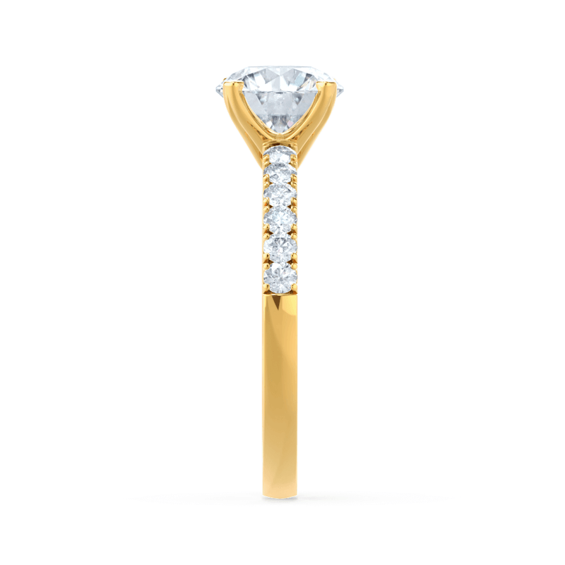 GISELLE - Round Natural Diamond 18k Yellow Gold Solitaire Ring Engagement Ring Lily Arkwright
