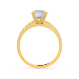 GISELLE - Ex Display 1.0ct Round Moissanite & Diamond 18k Yellow Gold Solitaire Ring Engagement Ring Lily Arkwright