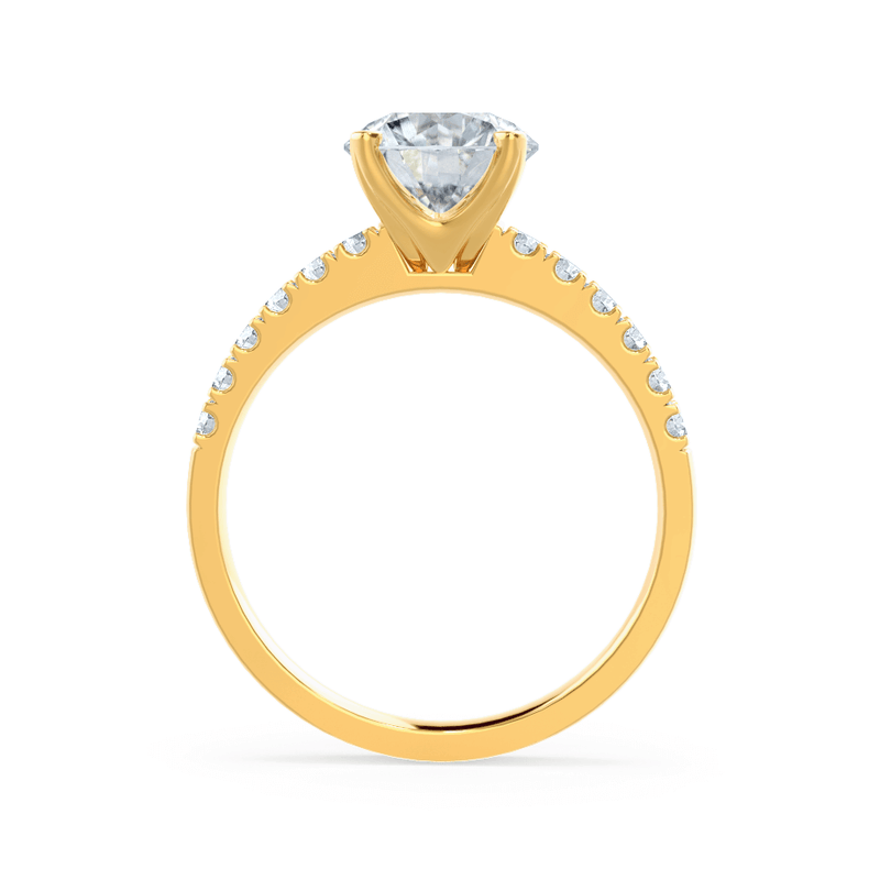 GISELLE - Round Natural Diamond 18k Yellow Gold Solitaire Ring Engagement Ring Lily Arkwright