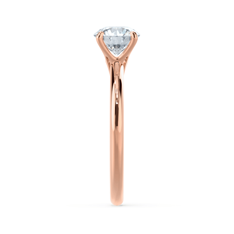 GRACE - Ex Display 0.35ct Round Moissanite 18k Rose Gold Solitaire Ring Engagement Ring Lily Arkwright