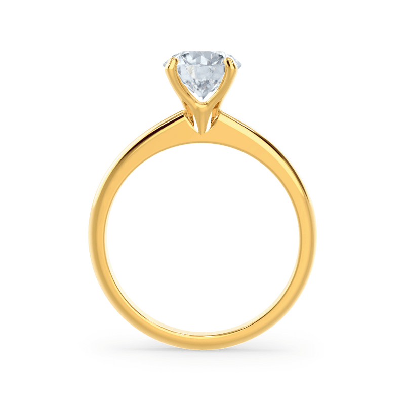GRACE - Round Natural Diamond 18k Yellow Gold Solitaire Ring Engagement Ring Lily Arkwright