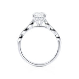 HONOR - Round Natural Diamond 950 Platinum Shoulder Set Ring Engagement Ring Lily Arkwright