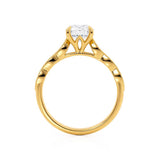 HONOR - Round Moissanite 18k Yellow Gold Shoulder Set Ring Engagement Ring Lily Arkwright