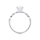 HOPE - Round Moissanite 18k White Gold Shoulder Set Ring Engagement Ring Lily Arkwright
