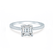 IRIS - Asscher Moissanite 18k White Gold Petite Channel Set Ring Engagement Ring Lily Arkwright