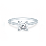 IRIS - Cushion Moissanite 950 Platinum Petite Channel Set Ring Engagement Ring Lily Arkwright