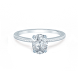 IRIS - Oval Moissanite 950 Platinum Petite Channel Set Ring Engagement Ring Lily Arkwright