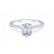 IRIS - Oval Moissanite 18k White Gold Petite Channel Set Ring Engagement Ring Lily Arkwright