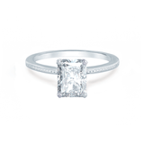 IRIS - Radiant Moissanite 950 Platinum Petite Channel Set Ring Engagement Ring Lily Arkwright
