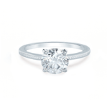 IRIS - Round Moissanite 18k White Gold Petite Channel Set Ring Engagement Ring Lily Arkwright
