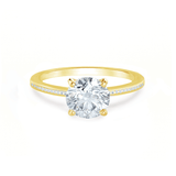 IRIS - Round Lab Diamond 18k Yellow Gold Petite Channel Set Ring Engagement Ring Lily Arkwright