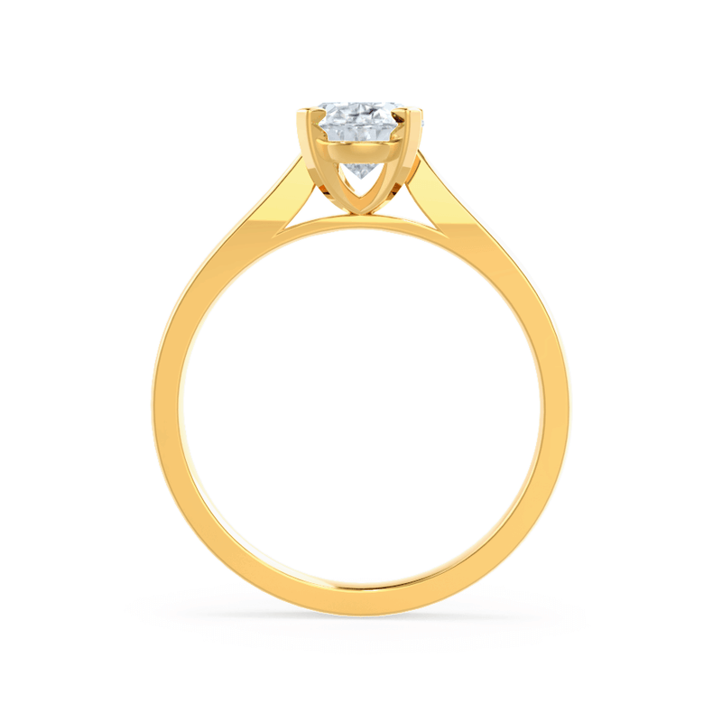 ISABELLA - Oval Moissanite 18k Yellow Gold Solitaire Ring Engagement Ring Lily Arkwright