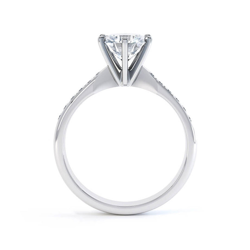 JASMINE - Ex Display 1.20ct Round Moissanite 18K White Gold Channel Set Ring Engagement Ring Lily Arkwright