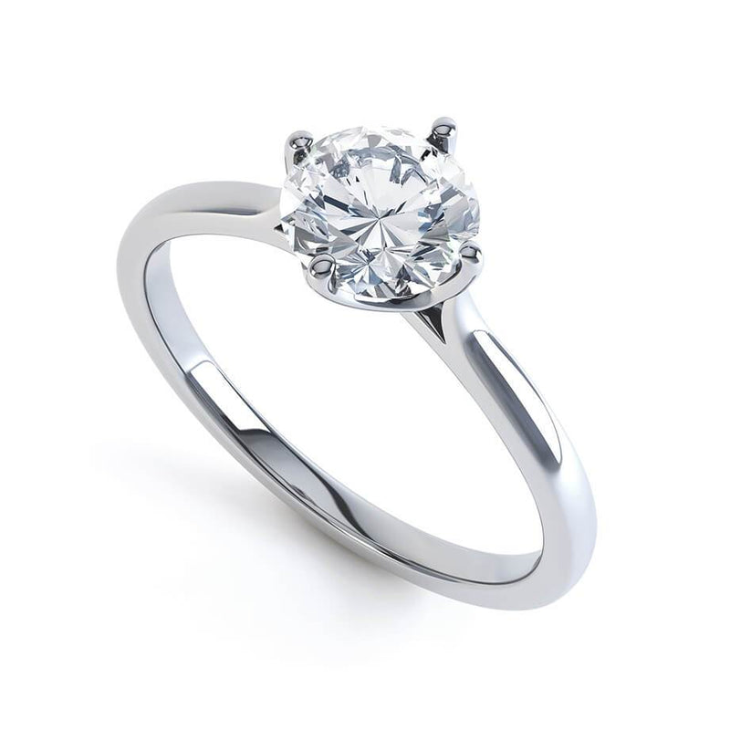 JUNIPER - Round Moissanite 950 Platinum Solitaire Ring Engagement Ring Lily Arkwright