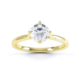 JUNIPER - Round Moissanite 18k Yellow Gold Solitaire Ring Engagement Ring Lily Arkwright