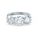 LEANORA - Round Moissanite 950 Platinum Trilogy Ring Engagement Ring Lily Arkwright