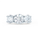 LEANORA - Round Moissanite 950 Platinum Trilogy Ring Engagement Ring Lily Arkwright
