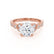 LILIANA - Round Lab Diamond 18k Rose Gold Shoulder Set Ring Engagement Ring Lily Arkwright