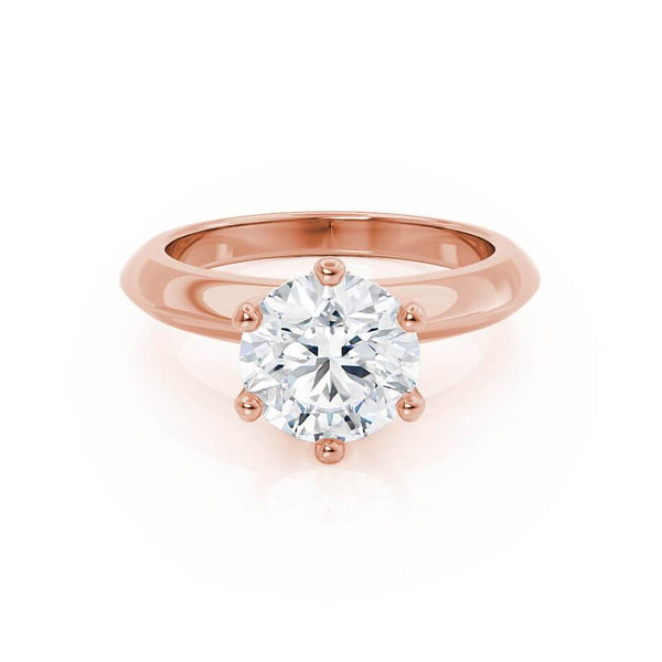 SERENA - Round Lab Diamond 18k Rose Gold Solitaire Ring Engagement Ring Lily Arkwright